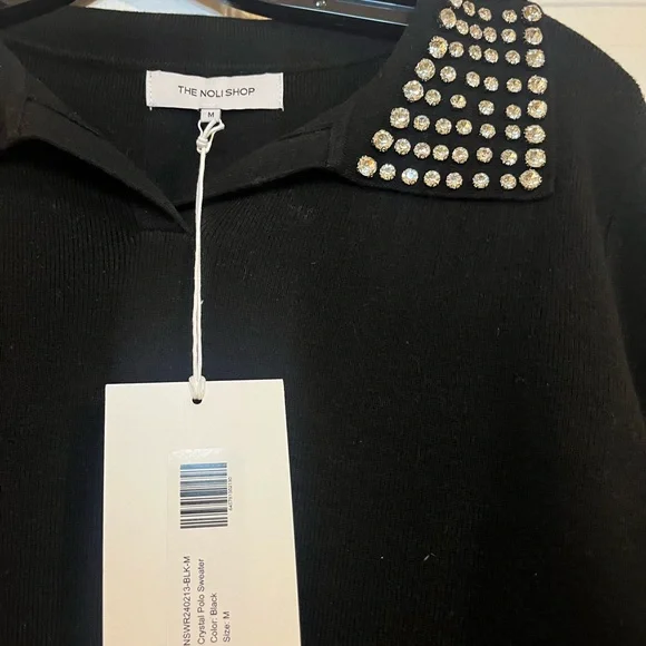Noli Shop Crystal Polo Sweater - New With Tags - Picture 4 of 7